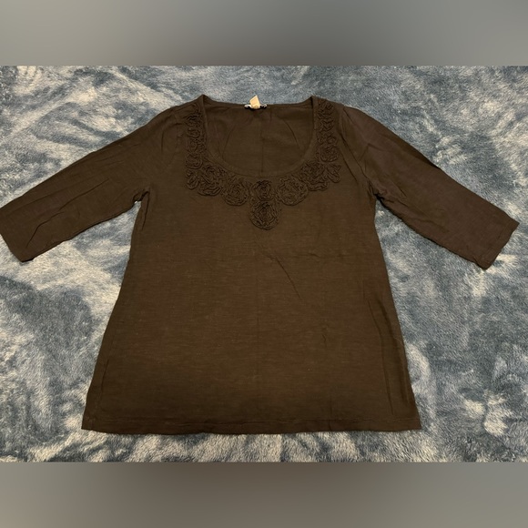 Ann Taylor LOFT T-Shirt Black Size XL - Picture 3 of 8